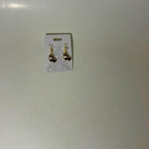 All black handmade cow earrings